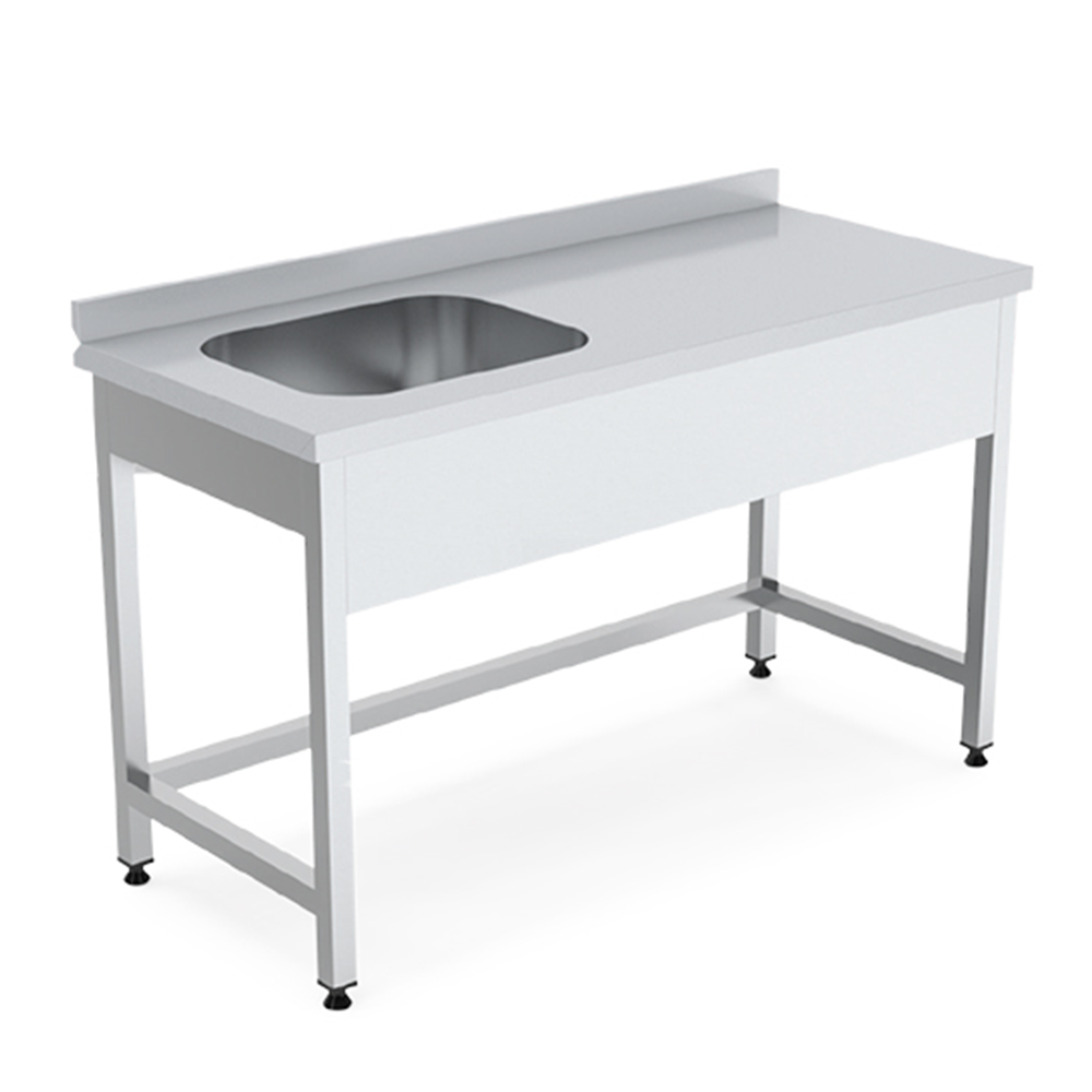 Spalator inox cu 1 cuva pe partea stanga si picurator 140*70*85 - 0