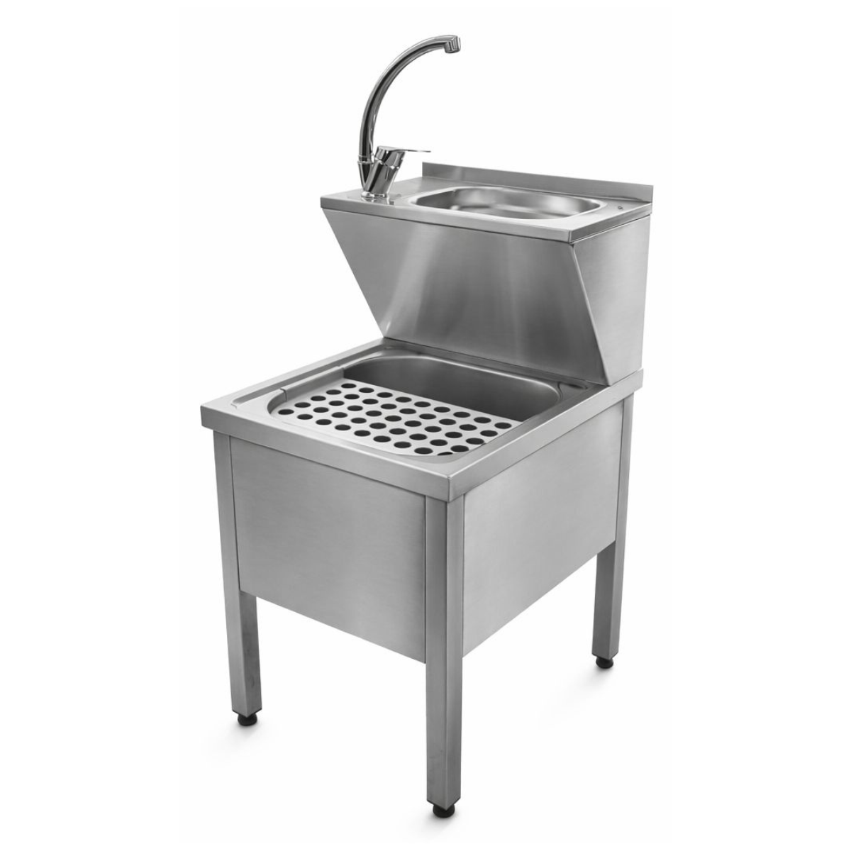 Chiuveta pentru spalat oua, inox, prevazuta cu 2 bazine 50*60*90 cm - 0