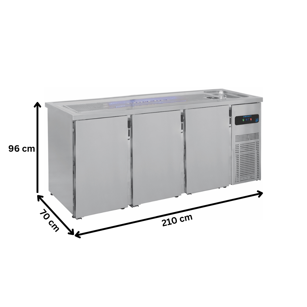 Masa rece FRENOX pentru bere cu 3 usi si chiuveta - 3