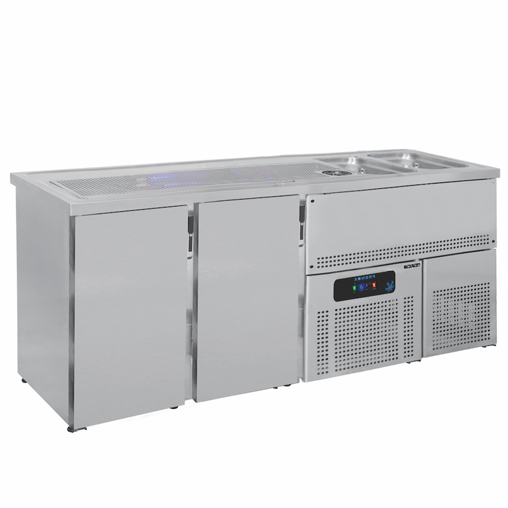 Masa rece FRENOX pentru bere cu 2 usi si chiuveta dubla - 0