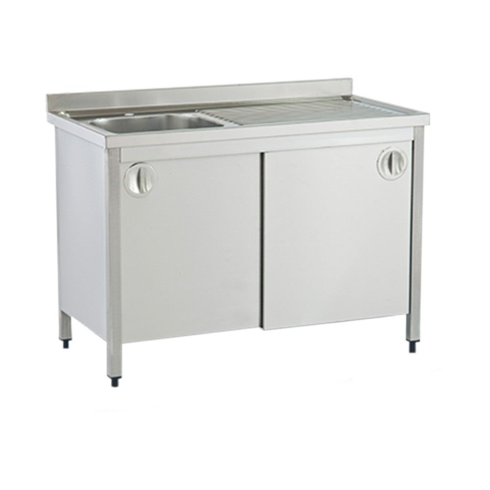 Spalator cu 1 cuva pe partea stanga, dulap, inox, 120*70*85 cm - 0