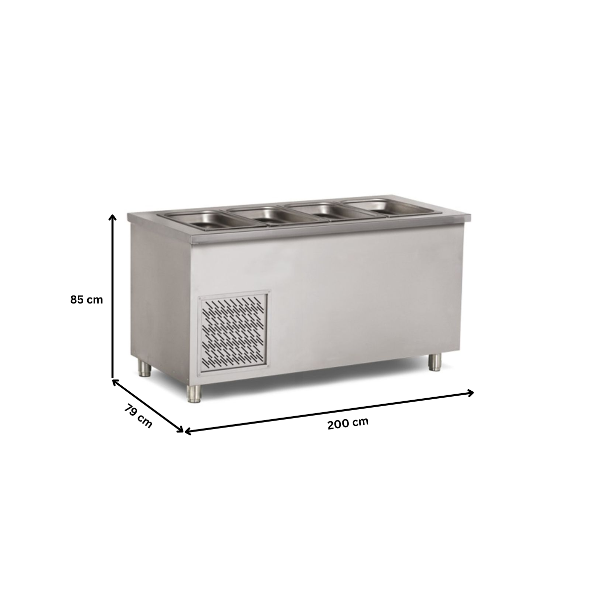 Salad bar, inox, 5*1/1 GN, racire ventilata, 200*79*85 cm - 2