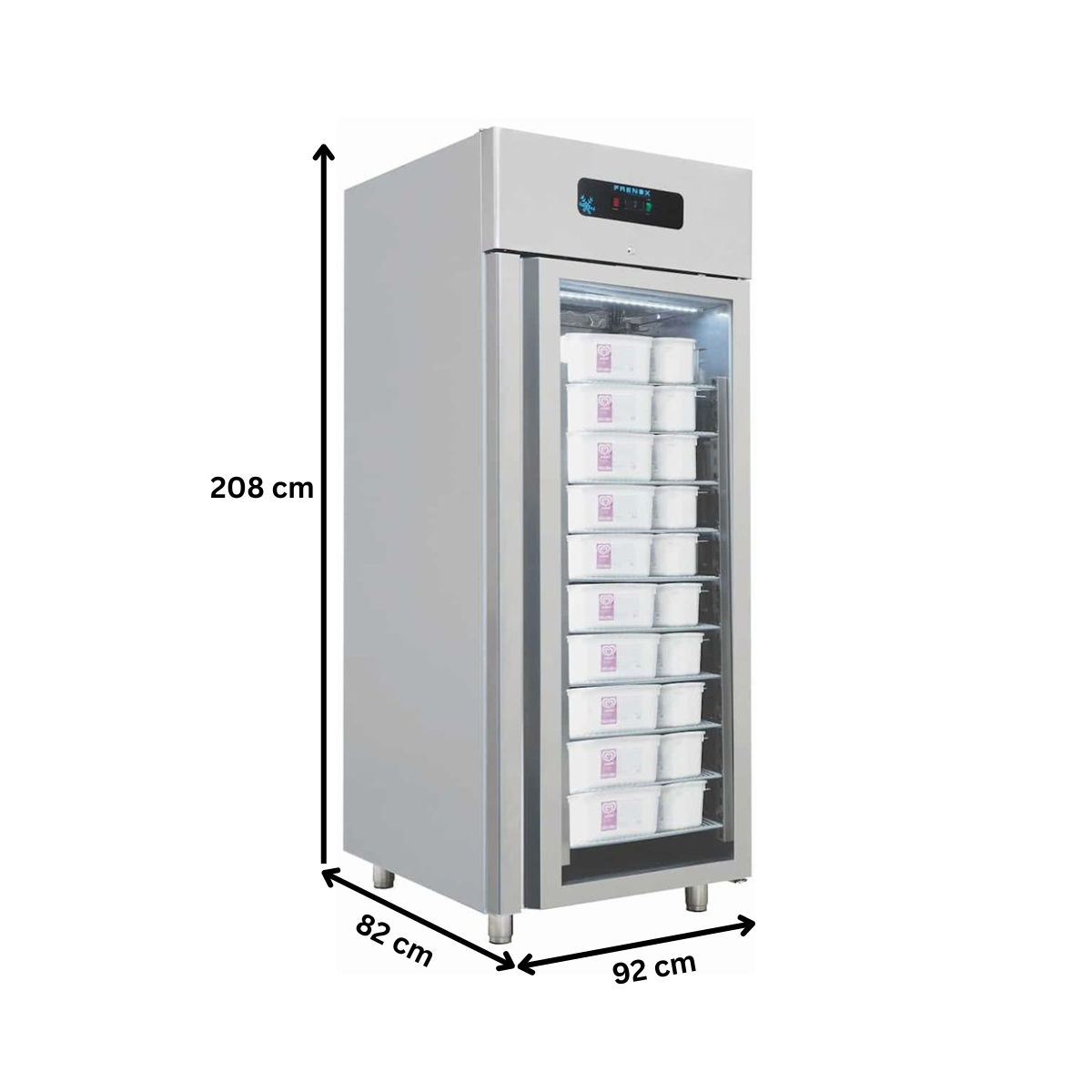 Dulap congelare vertical inox, FRENOX cu 1 usa cu geam, pentru inghetata, 785 lt - 3