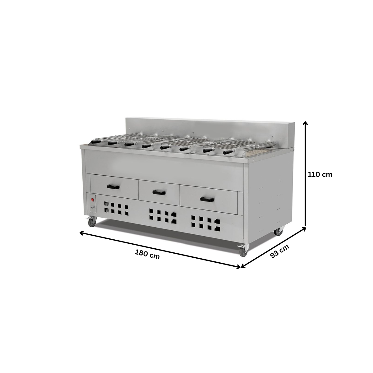 Rotisor profesional orizontal pe carbuni cu 8 tepuse - 1