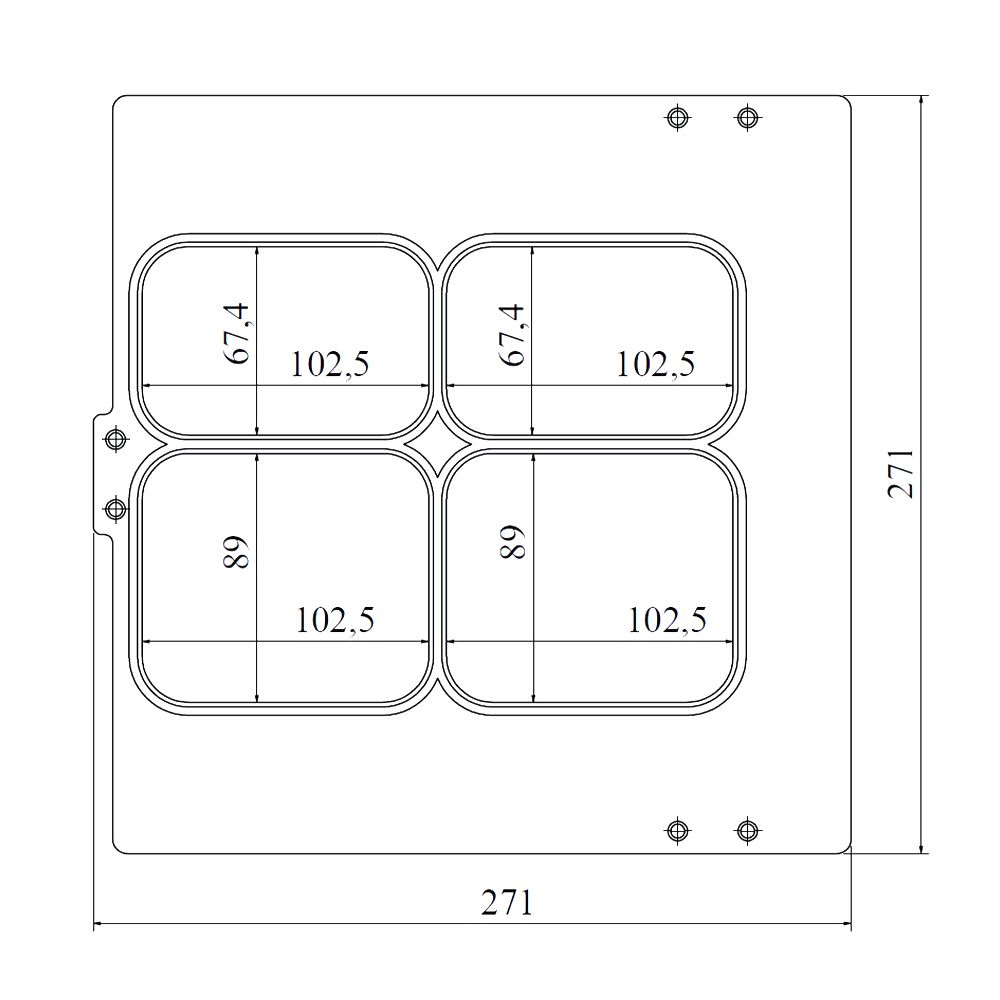 Masina pentru termosudat caserole 27*25 cm, inox, rola 24,5 cm, matrite 3/4 compartimente - 1