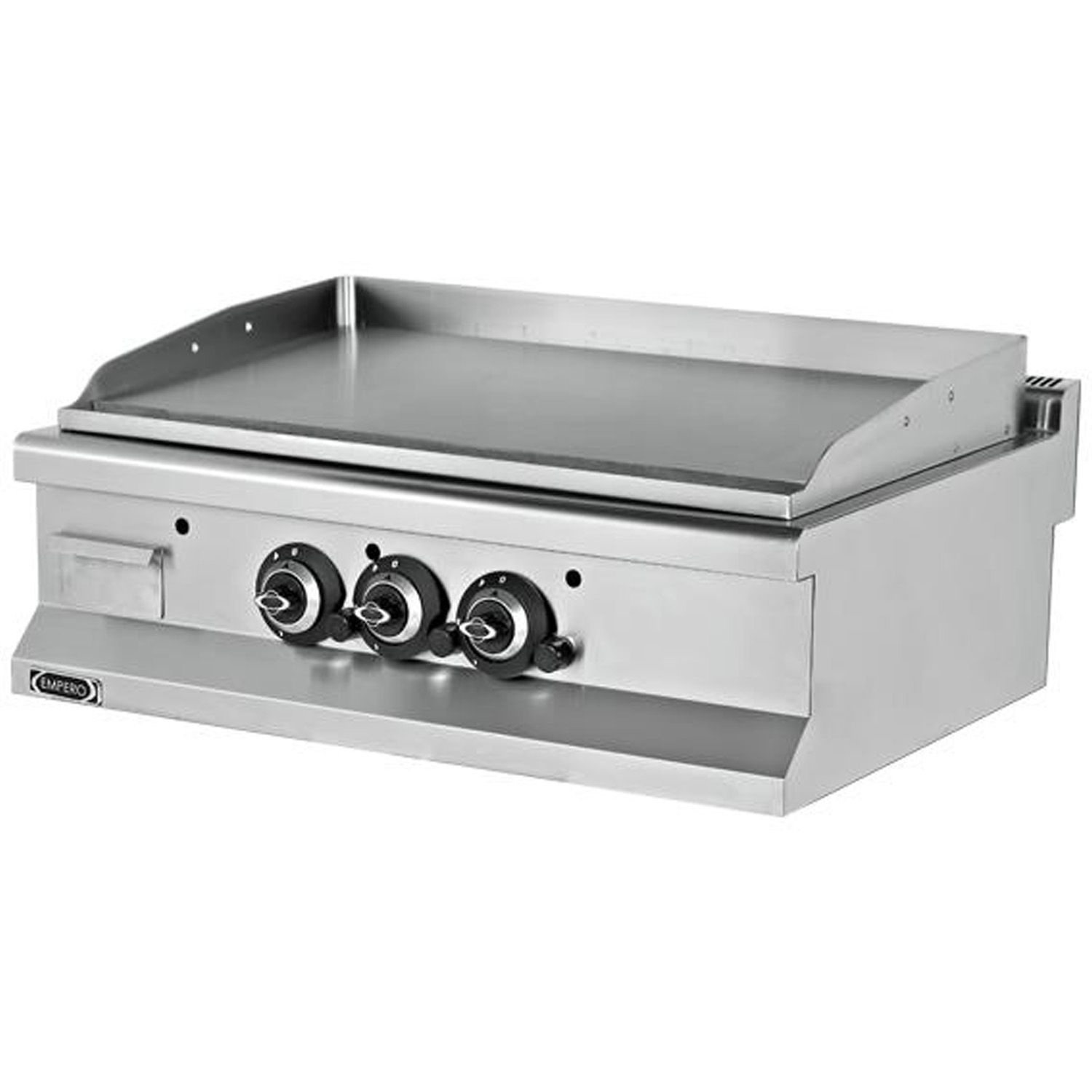 Grill pe gaz triplu profesiona, inox, cu suprafata neteda cromata, 90*64*29 cm - 0
