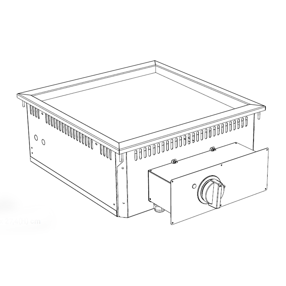 Frytop incastrabil cromat 60 cm SILKO - 1