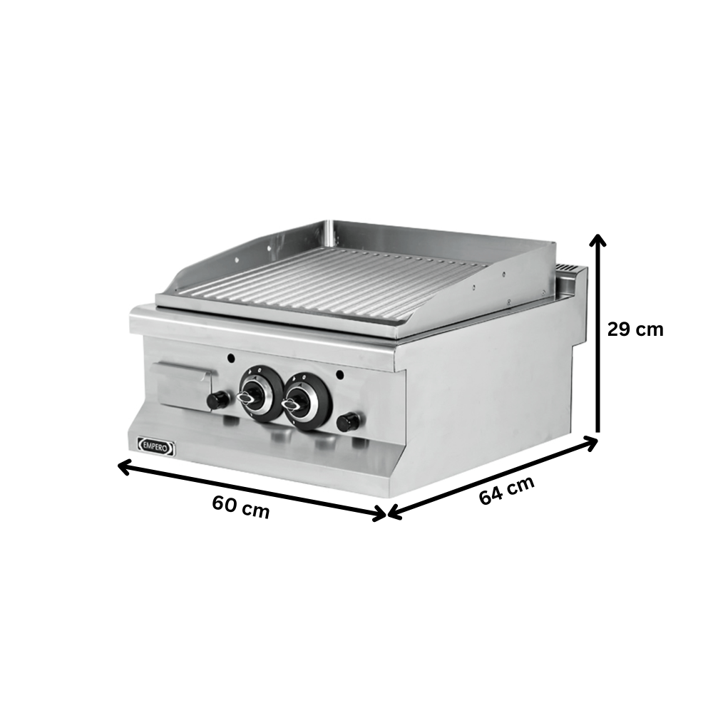 Grill electric profesional, inox, cu suprafata striata, 60*64*29 cm - 1