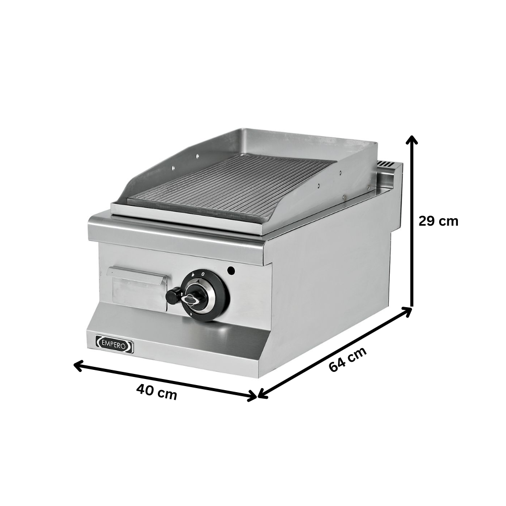 Grill electric profesional, inox, cu suprafata striata cromata, 40*64*29 cm - 1