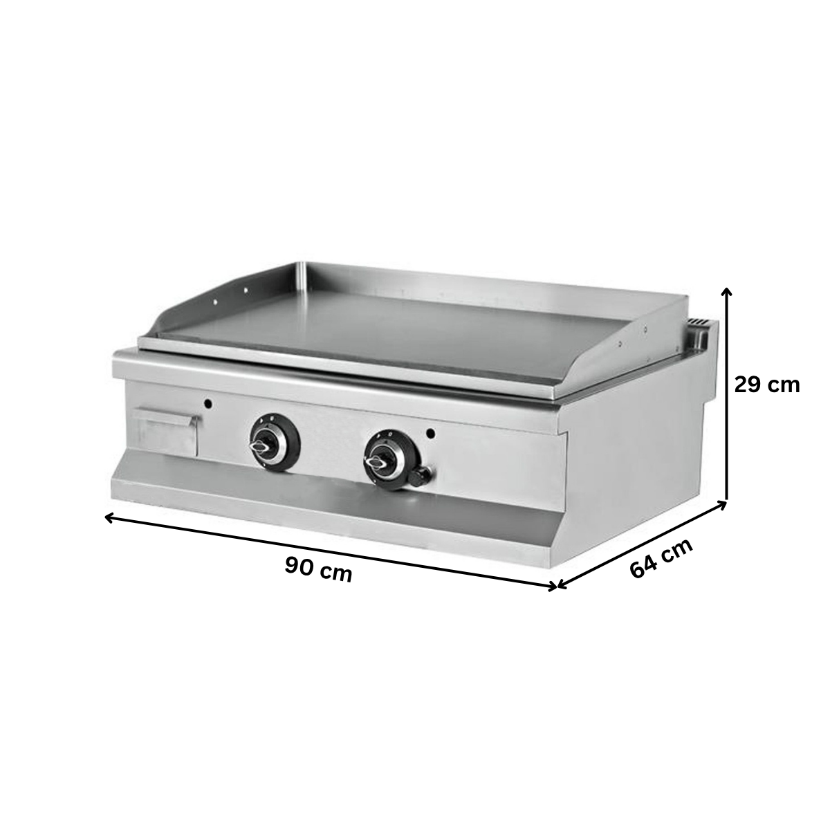 Grill electric profesional, inox, cu suprafata neteda cromata, 90*64*29 cm - 1