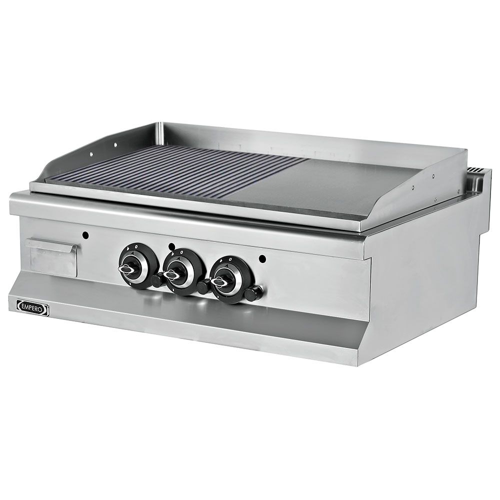 Grill electric profesional, inox, neted si striat cromat, 90*64*29 cm - 0