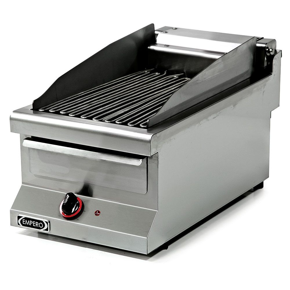 Grill electric profesional, inox, cu roca vulcanica si steamer, 40*64*29 cm - 0