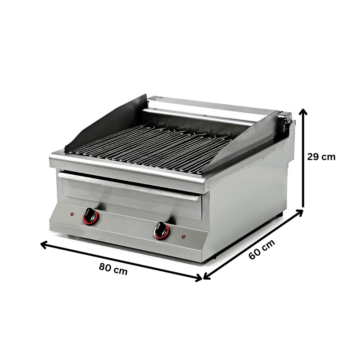 Grill electric profesional, inox, cu steamer, 80*60*29 cm - 1
