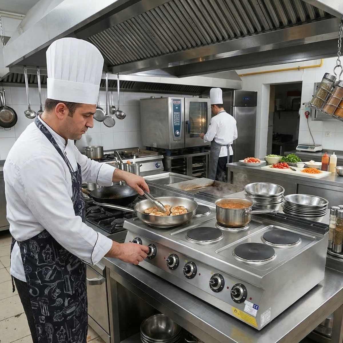 Masina de gatit electrica, inox, cu 6 plite PLUS, 120*73*30 cm - 2