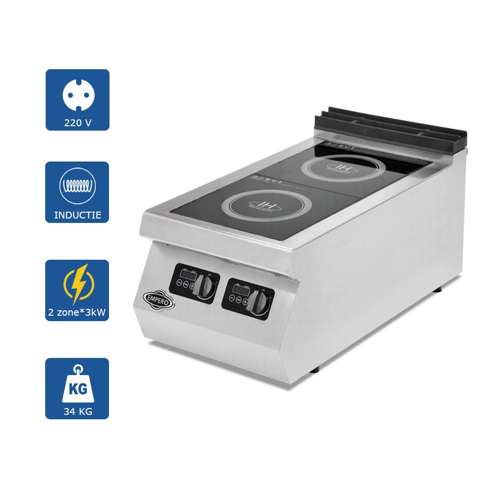 Masina de gatit electrica, inox, cu 2 plite cu inductie PLUS, 40*90*30 cm - 1