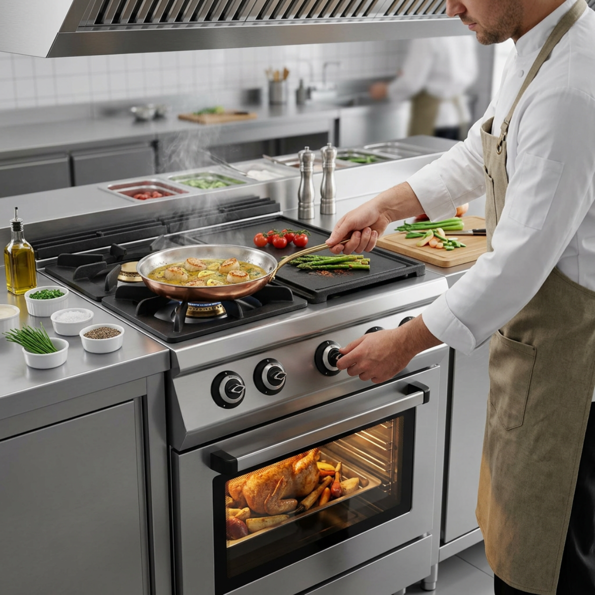 Masina de gatit pe gaz, inox, cu 2 arzatoare PLUS, 40*73*30 cm - 2