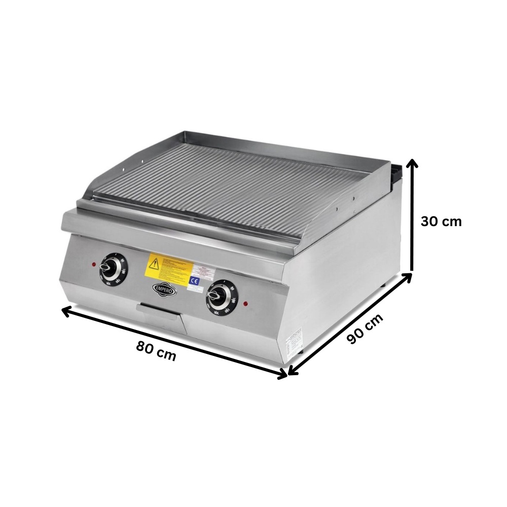 Grill electric profesional, inox, cu suprafata striata PLUS, 80*90*30 cm - 1