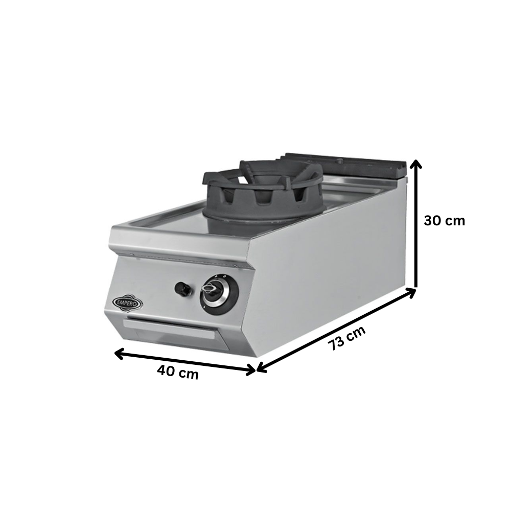 Masina de gatit pe gaz, inox, cu 1 arzator tip wok PLUS, 40*73*30 cm - 1