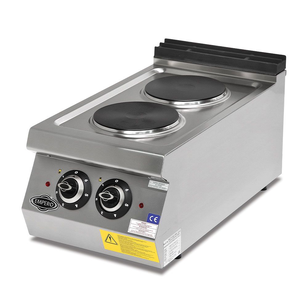 Masina de gatit electrica, inox, cu 2 plite PLUS, 40*73*30 cm - 0