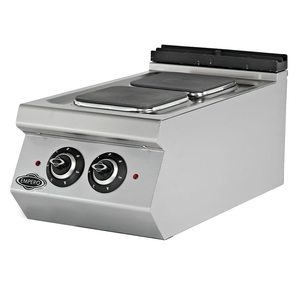 Masina de gatit electrica, inox, cu 2 plite PLUS, 40*73*30 cm - 0