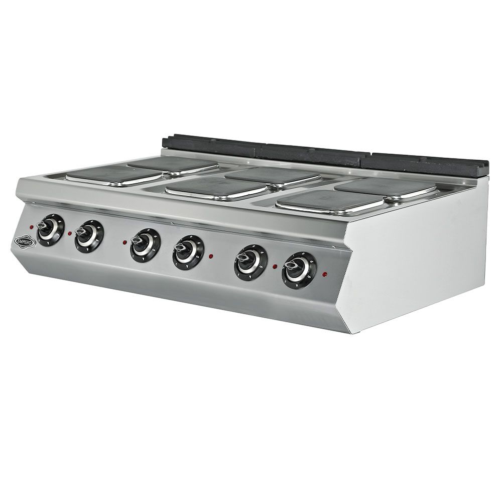 Masina de gatit electrica, inox, cu 6 plite PLUS, 120*73*30 cm - 0