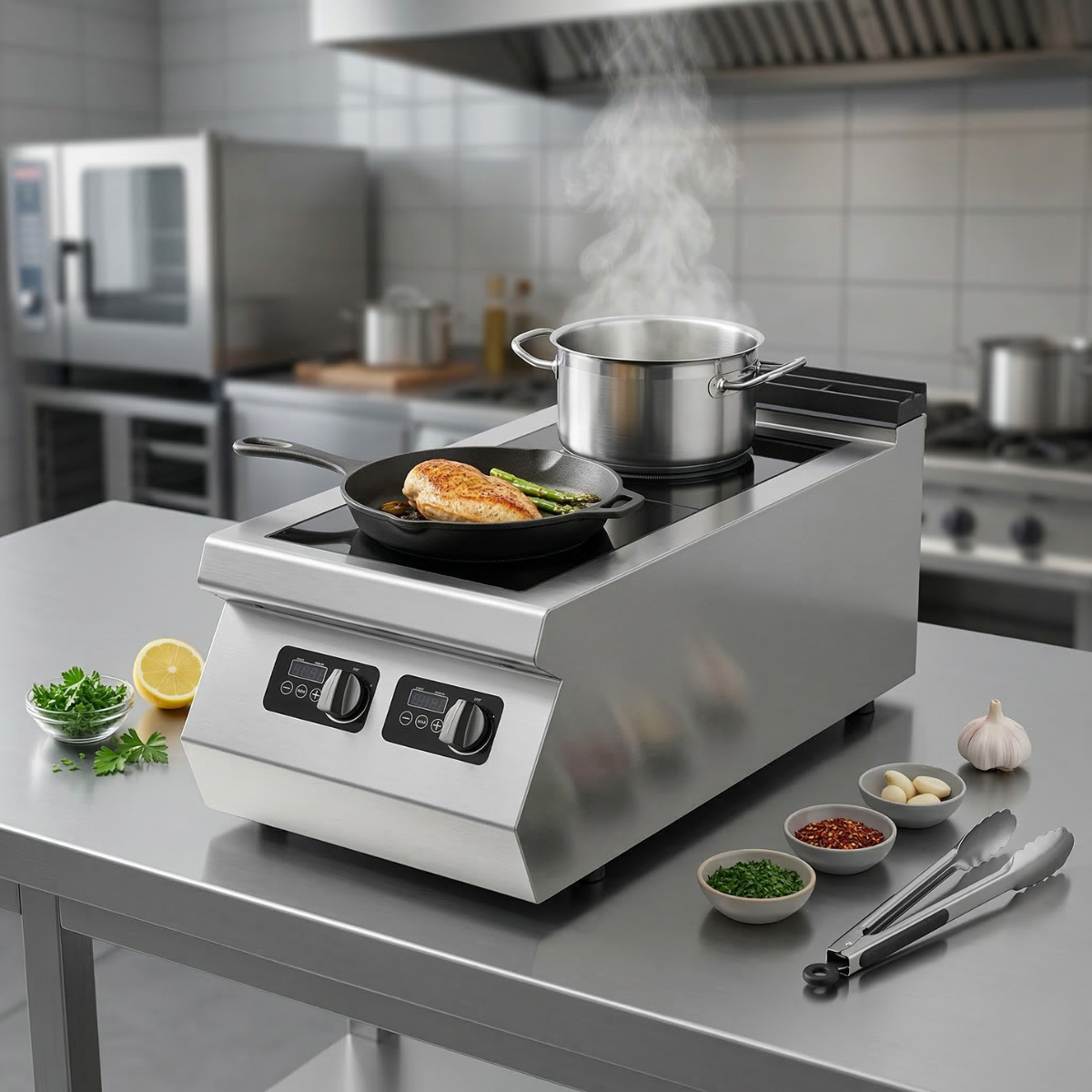 Masina de gatit electrica cu 2 plite cu inductie PLUS - 2