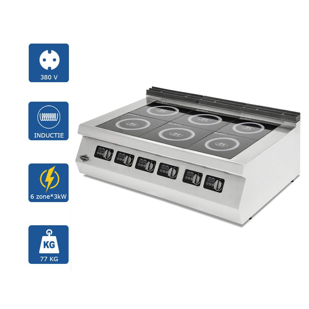 Masina de gatit electrica, inox, cu 6 plite cu inductie PLUS, 120*73*30 cm - 1