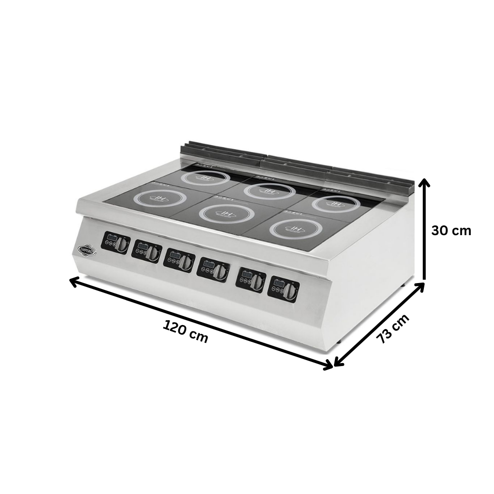 Masina de gatit electrica, inox, cu 6 plite cu inductie PLUS, 120*73*30 cm - 4