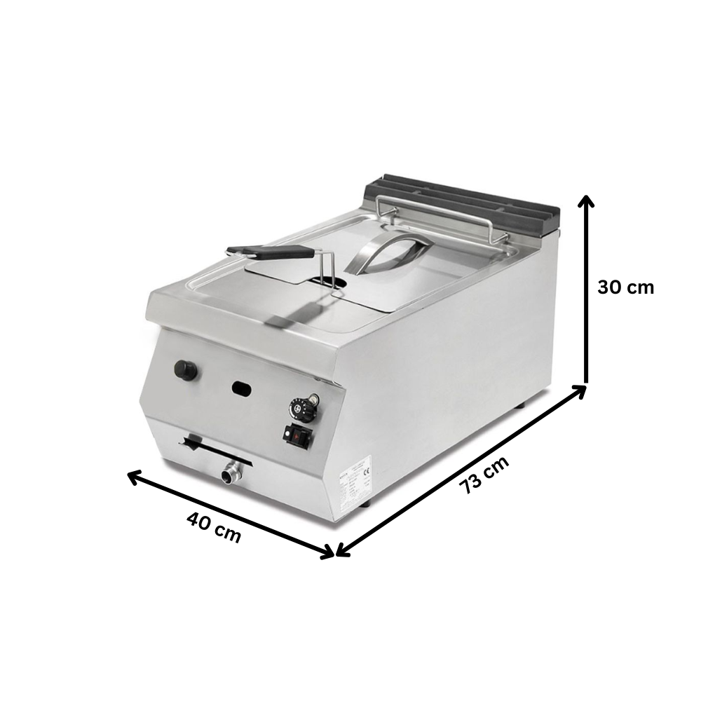Friteuza gaz profesionala, inox, cu 1 cuva, 12 lt - 1