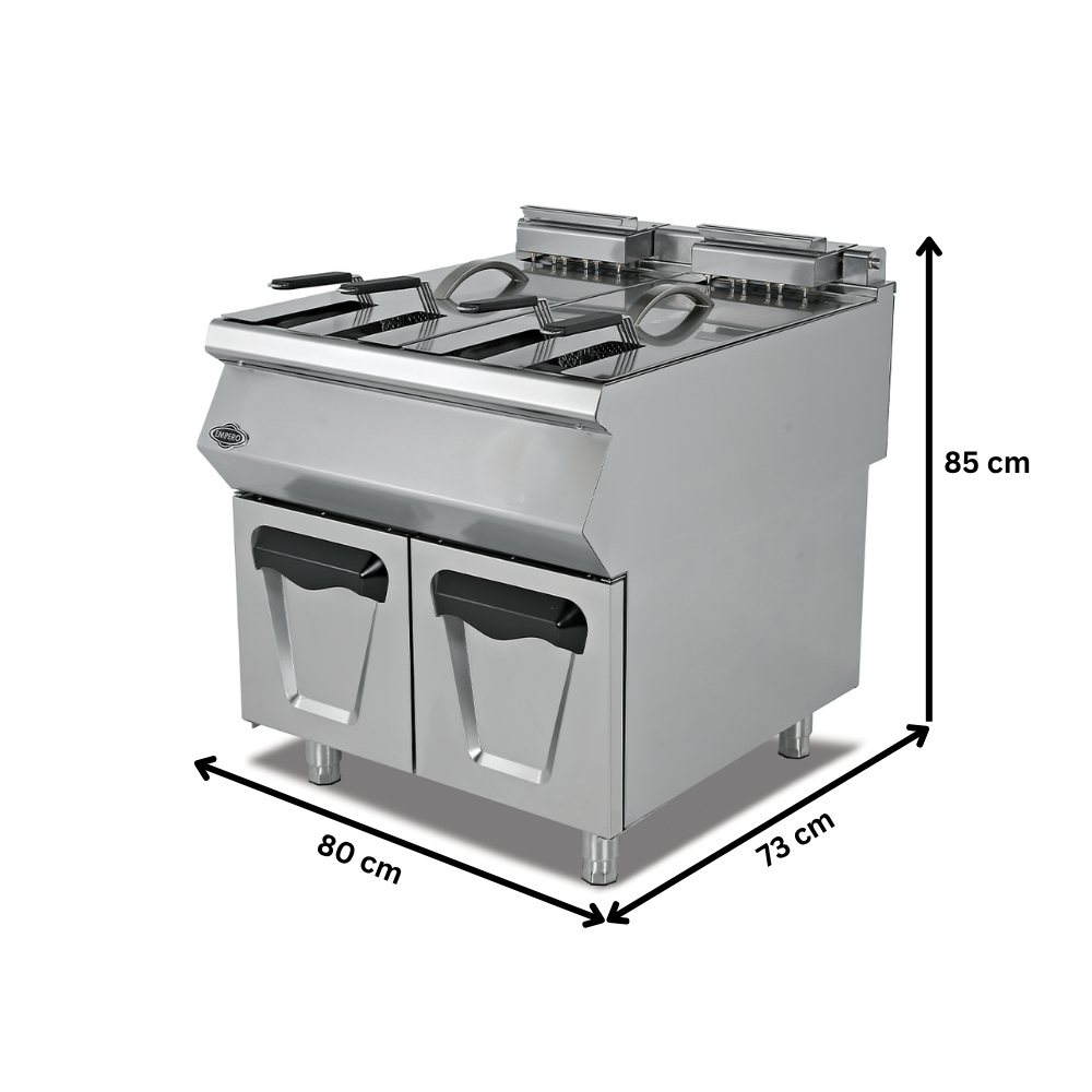 Friteuza pe gaz profesionala, inox, cu 2 cuve, 2*16 lt - 1