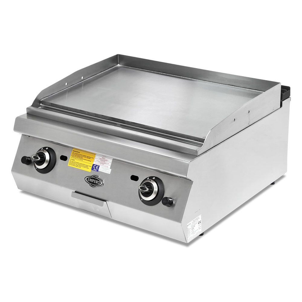 Grill pe gaz profesional, inox, cu suprafata neteda PLUS, 80*73*30 cm - 0