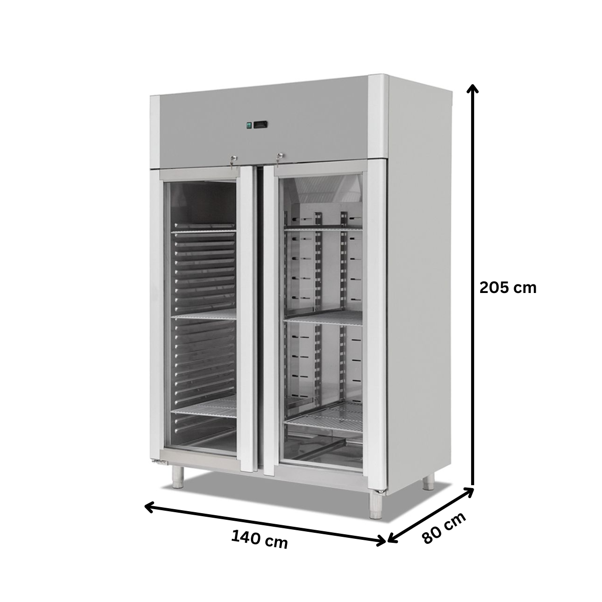 Dulap frigorific vertical inox cu 2 usi din sticla, 1400 lt - 6