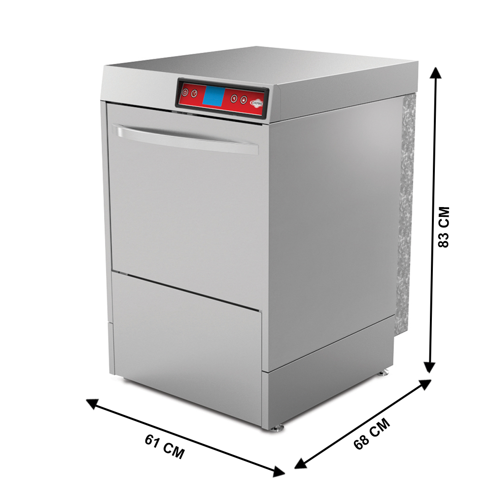 Masina de spalat vase profesionala cu deschidere frontala, control digital, pompa drenaj, pompa detergent si agent clatire, trifazat - 1