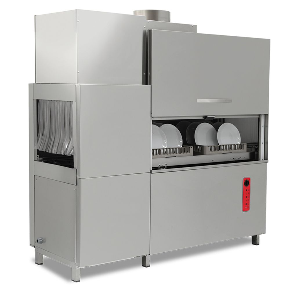 Masina de spalat vase profesionala de tip tunel cu modul uscare - motor trifazic - 0