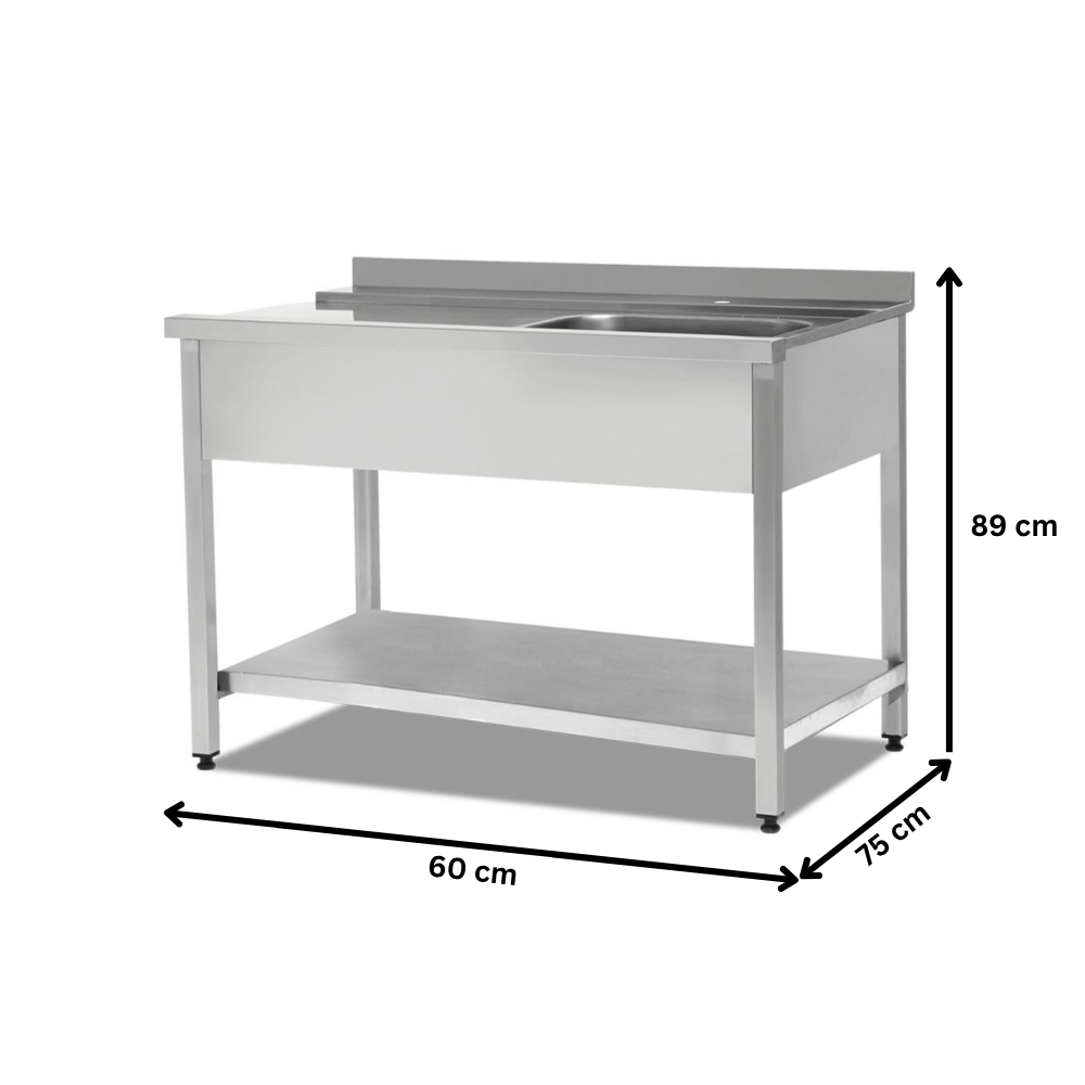 Masa inox de intrare pe dreapta pentru masini de spalat vase cu capota 60*75*89 - 1