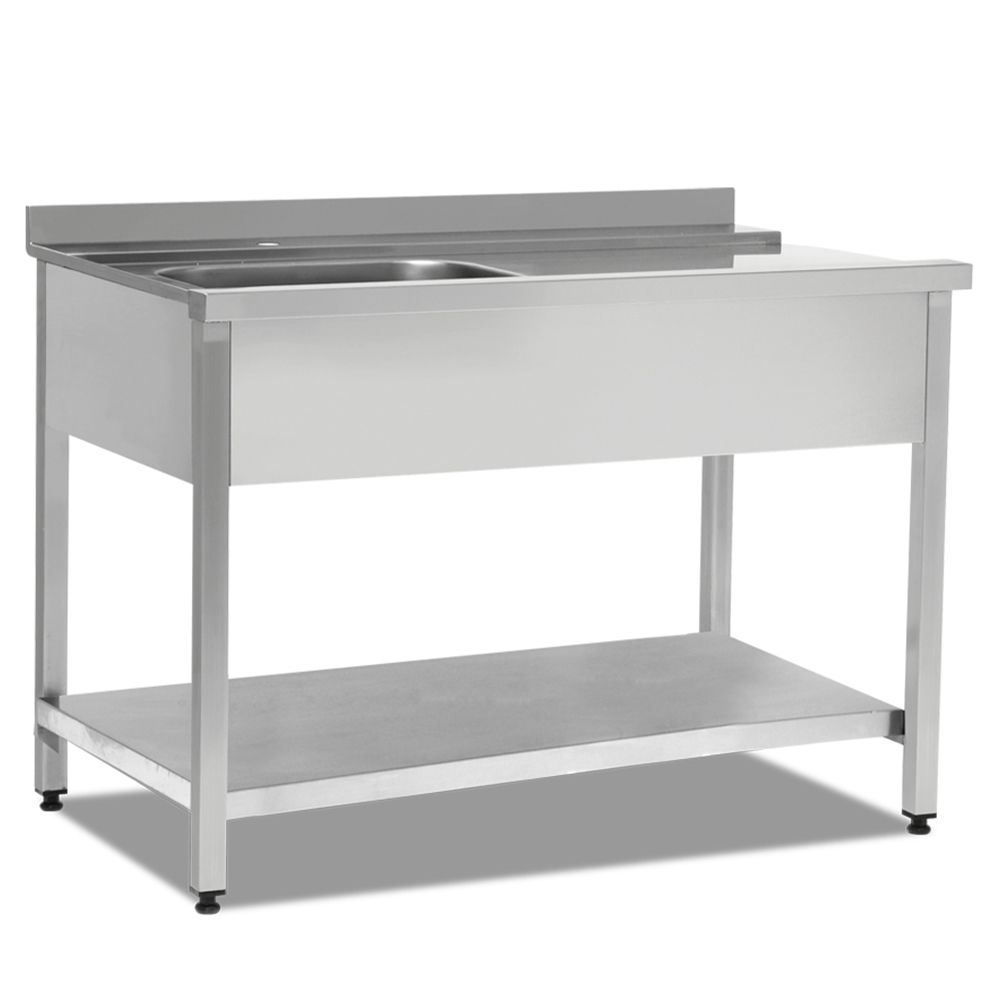 Masa inox de intrare pe stanga pentru masini de spalat vase cu capota 120*75*89 - 0