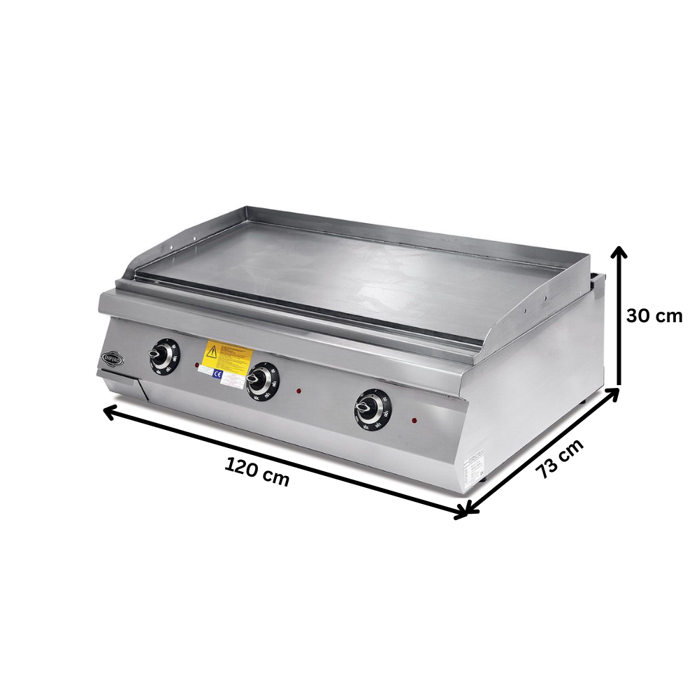 Grill electric profesional, inox, cu suprafata neteda PLUS, 120*73*30 cm - 1