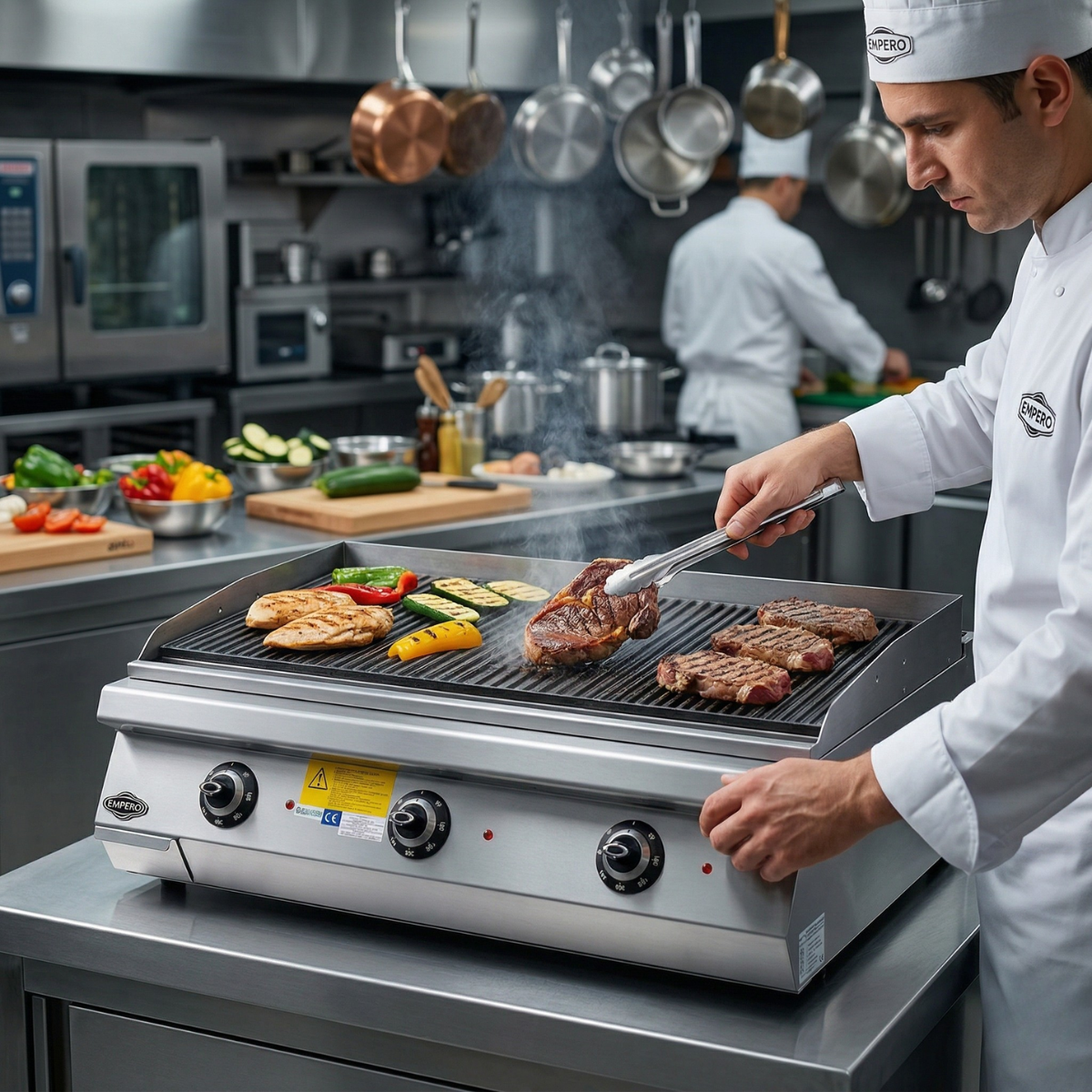 Grill electric profesional, inox, cu suprafata striata PLUS, 120*73*30 cm - 3