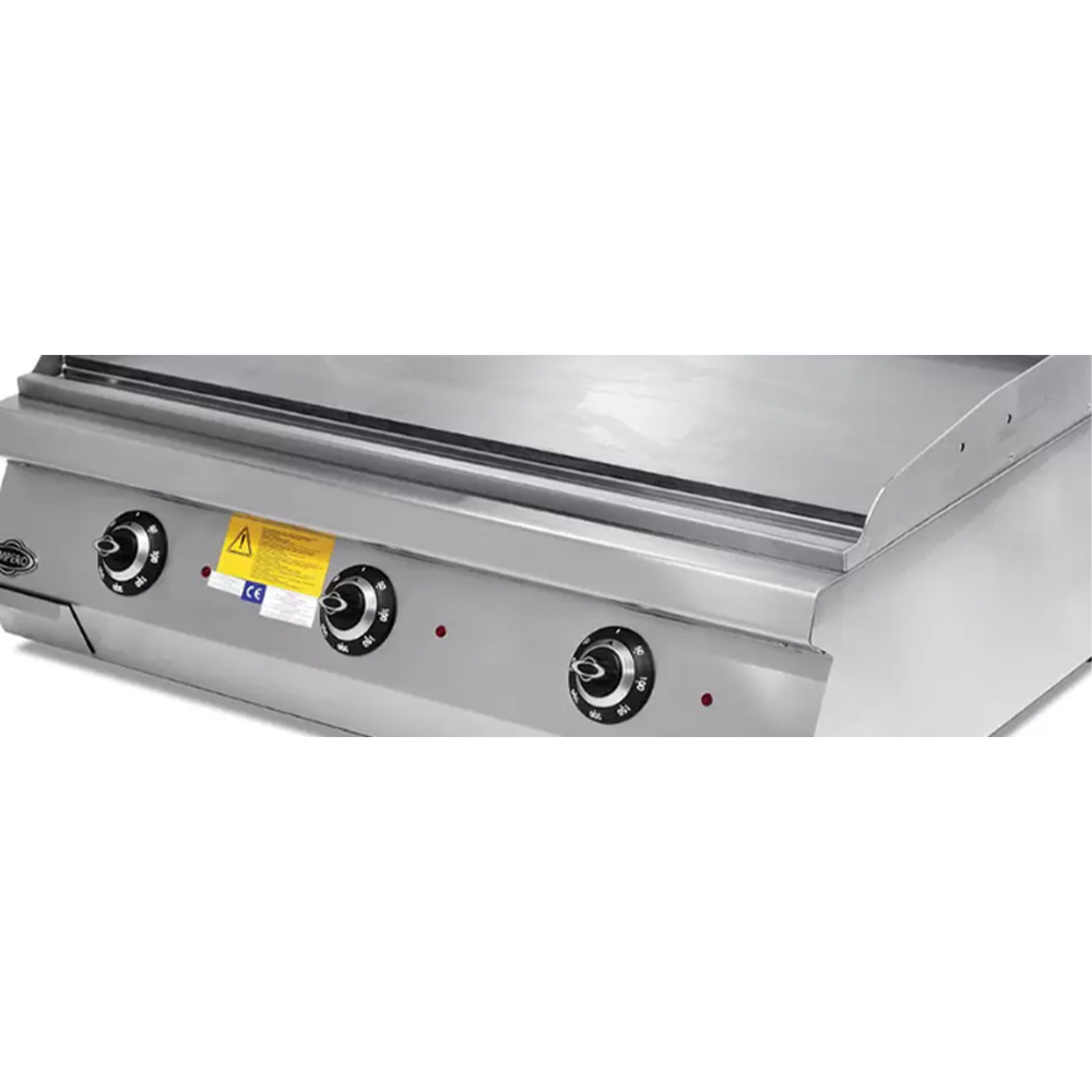 Grill electric profesional, inox, cu suprafata neteda si striata cromata PLUS, 120*73*30 cm - 1