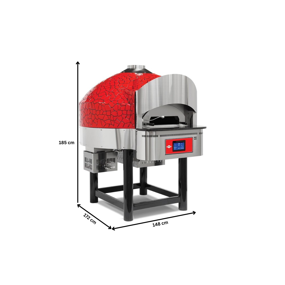 Cuptor profesional traditional, rotativ, pe gaz cu panou de control digital - 75 pizza/h - 5