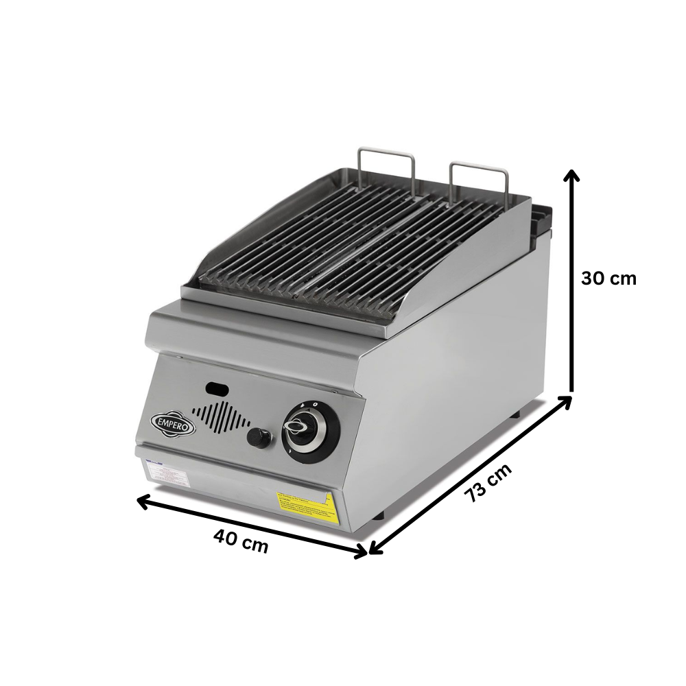 Grill pe gaz profesional, inox, cu steamer PLUS, 40*73*30 cm - 1