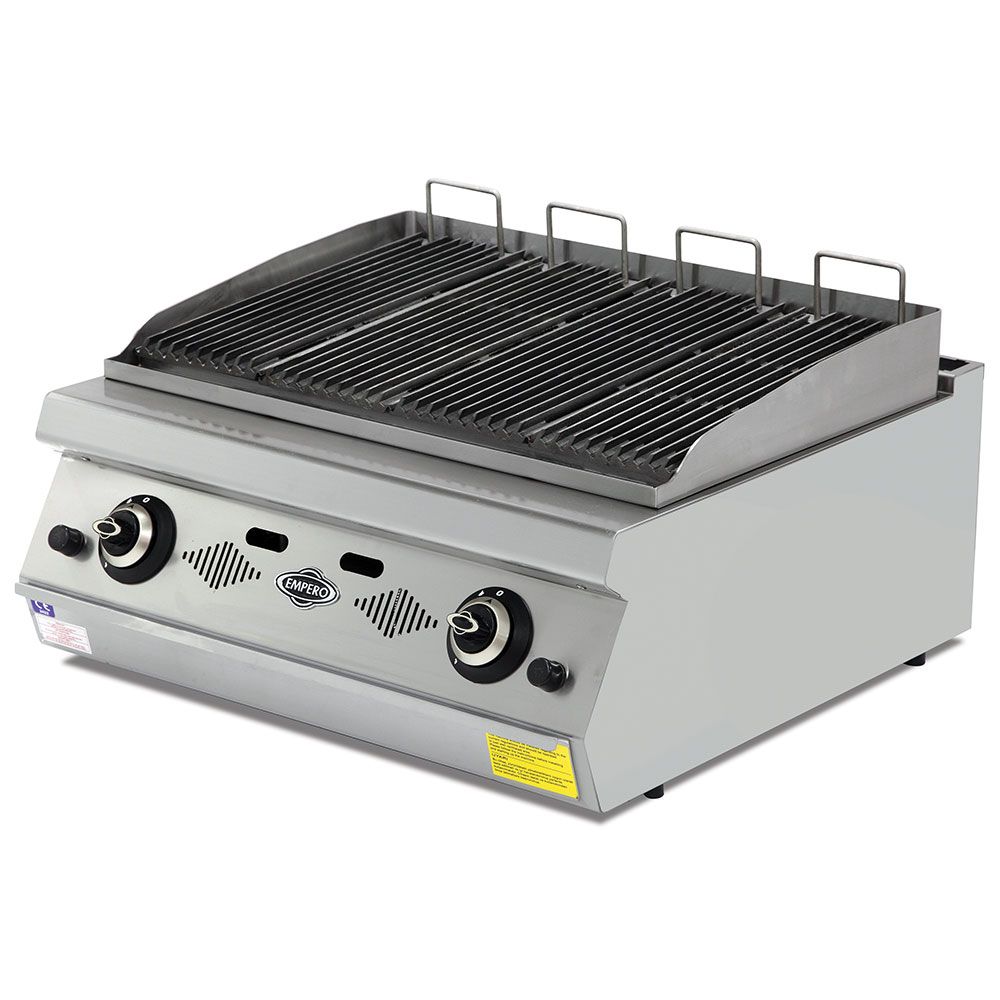 Grill pe gaz profesional, inox, cu steamer PLUS, 80*73*30 cm - 0