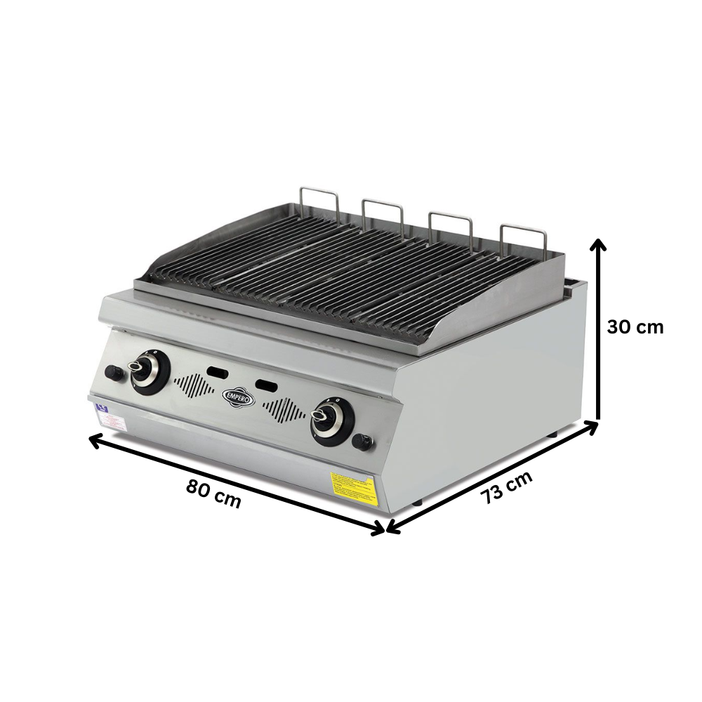 Grill pe gaz profesional, inox, cu steamer PLUS, 80*73*30 cm - 1