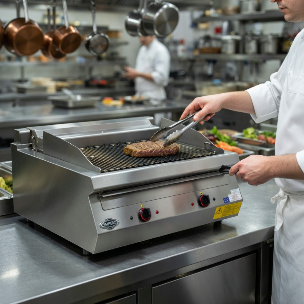 Grill electric profesional, inox, cu suprafata cu steamer PLUS,  80*73*30 cm - 2