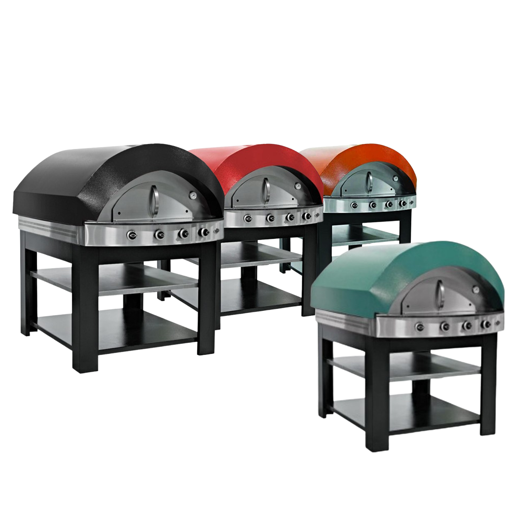 Cuptor profesional pentru pizza, cu samota si alimentare pe gaz, capacitate 12 pizza 30 cm - Negru - 4