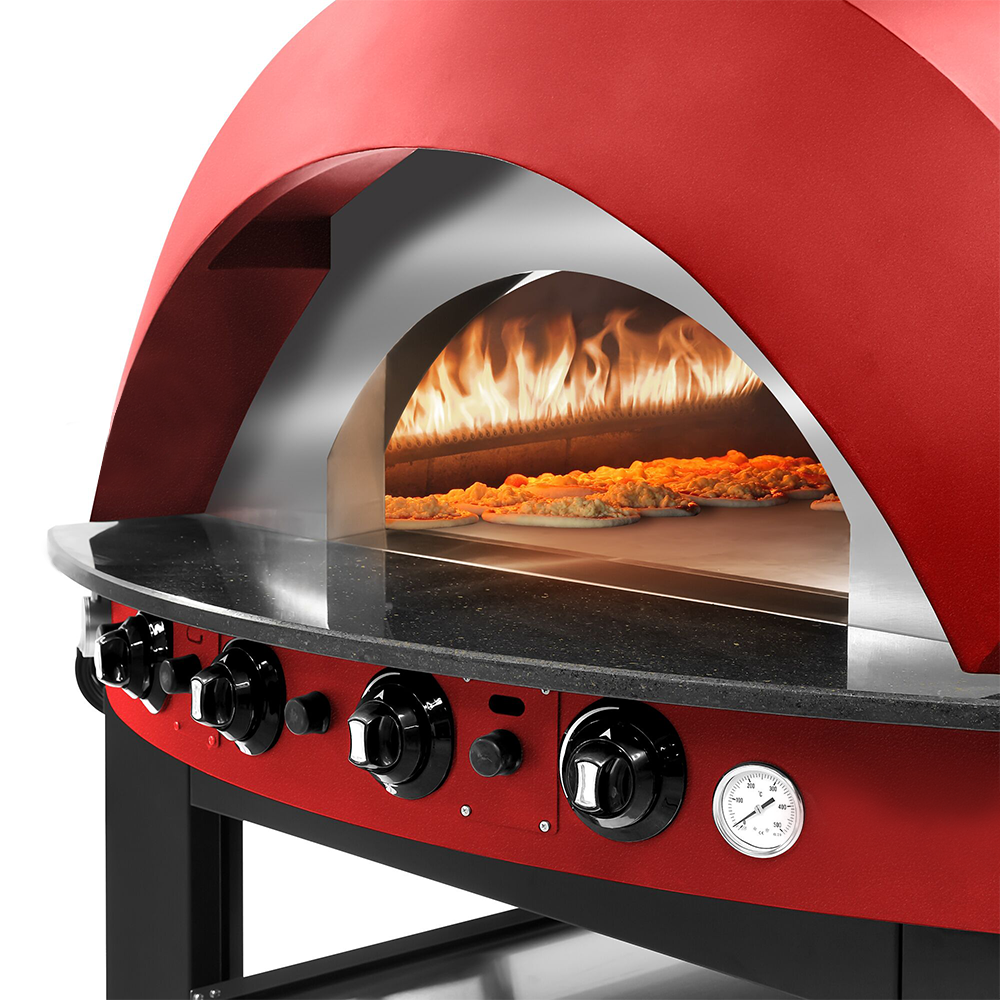 Cuptor profesional pentru pizza, cu samota si alimentare pe gaz, capacitate 4 pizza 30 cm - Negru - 5