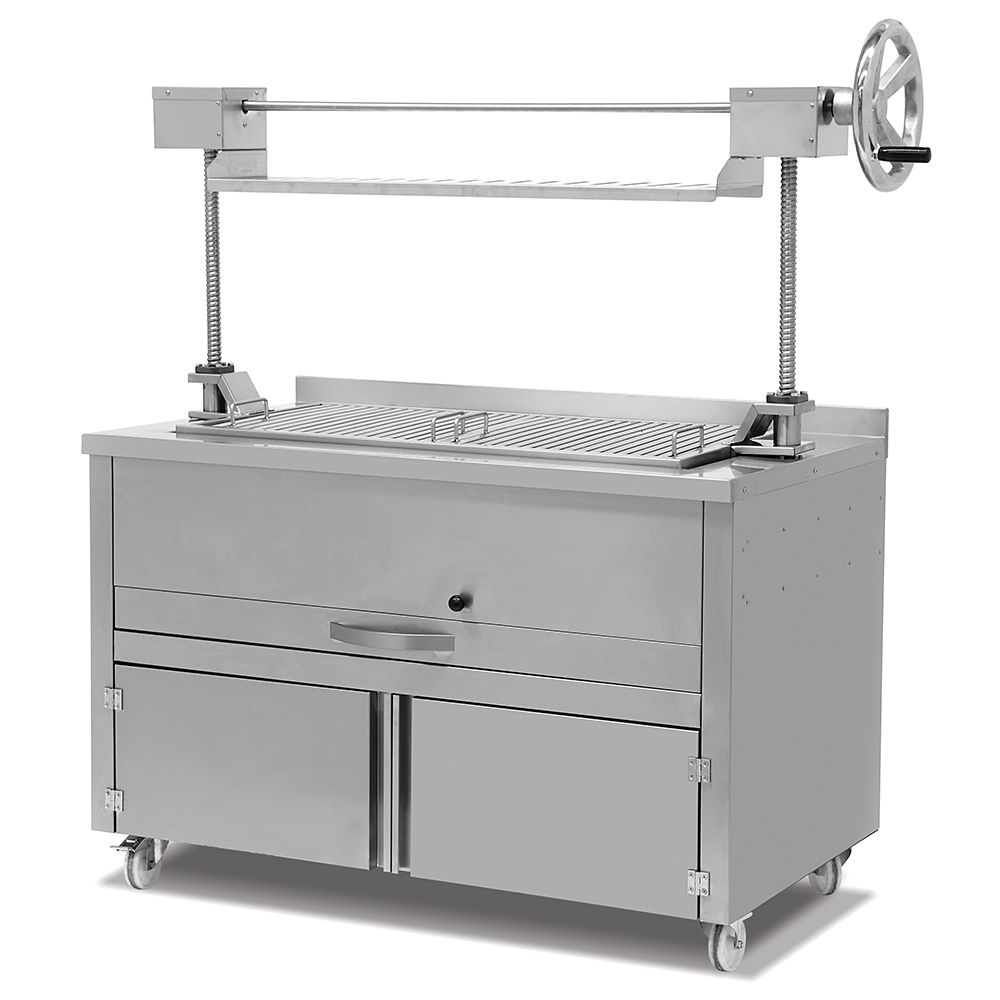 Grill profesional pe carbuni naturali, 134*80*90/1685 cm - 0