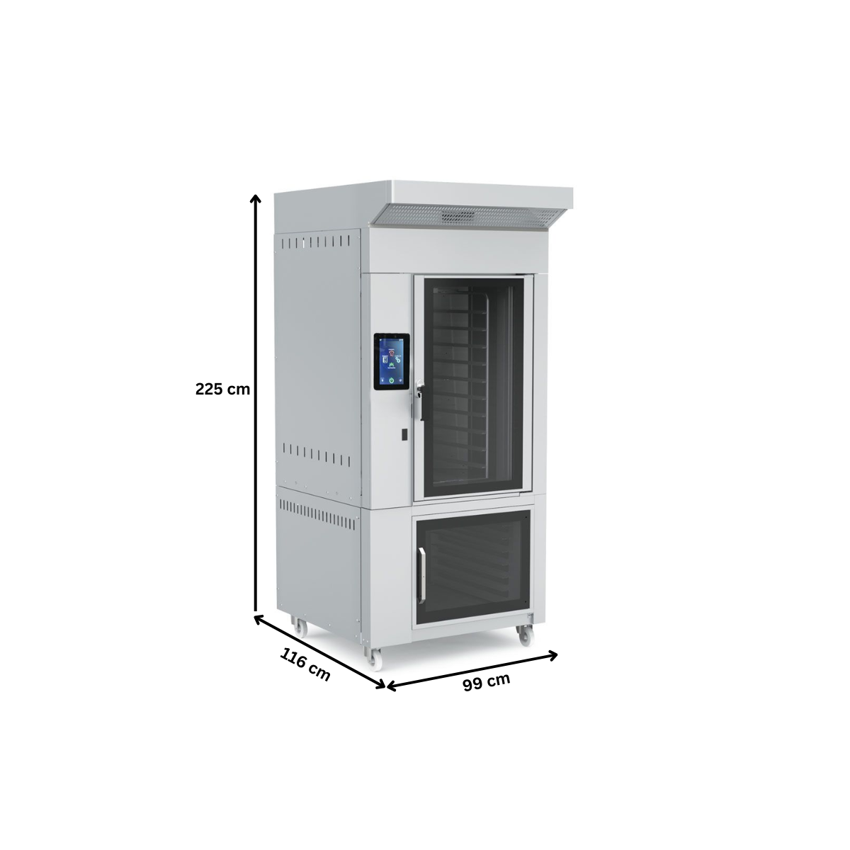 Cuptor profesional brutarie / patiserie rotativ pe gaz din inox cu convectie si dospitor - 10 tavi 40*60 - 1