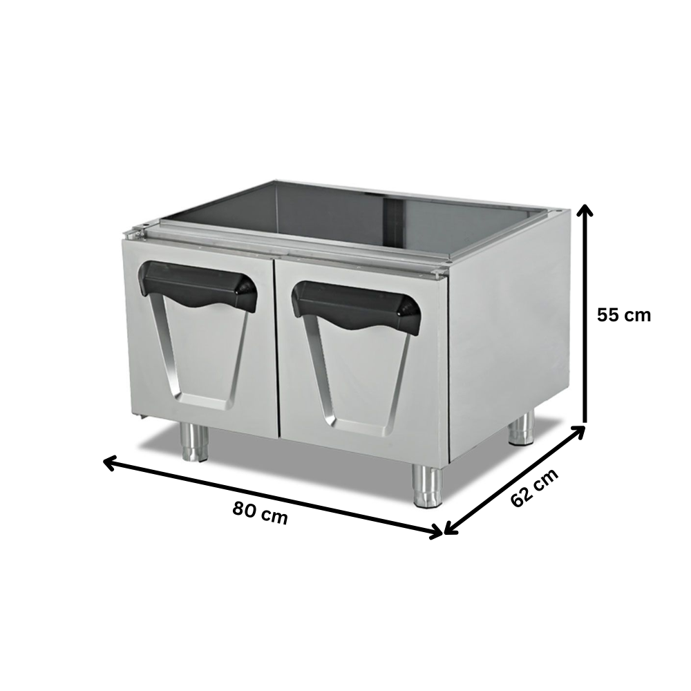 Dulap neutru dublu cu usi batante PLUS, inox, 80*62*55 cm - 1