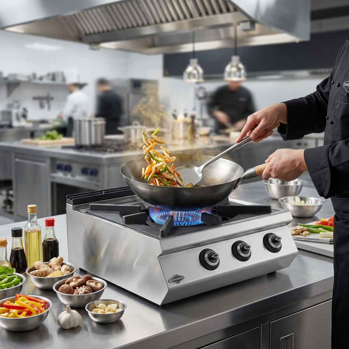 Masina de gatit pe gaz, inox, cu 1 arzator mare PLUS, 80*90*30 cm - 2